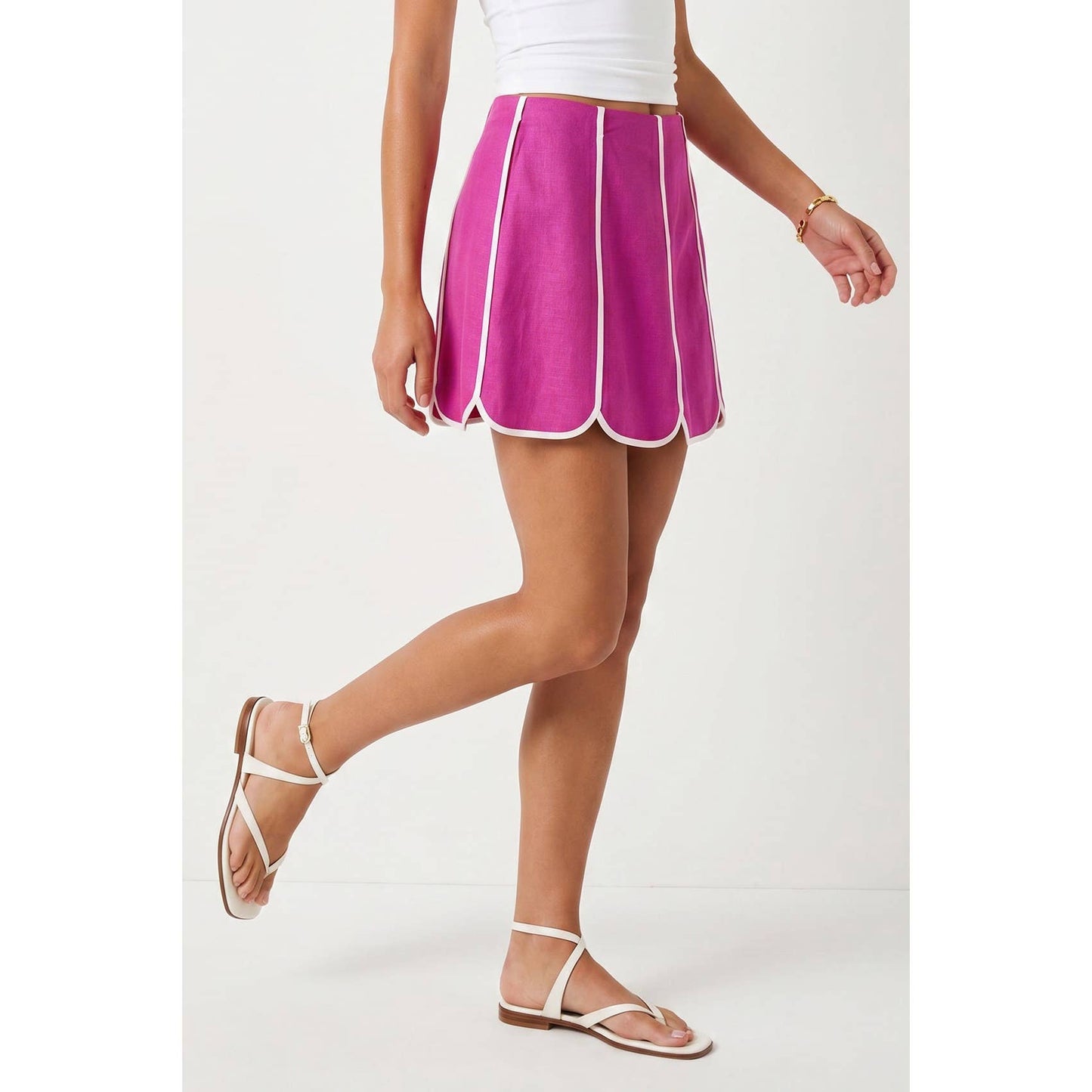 Shell Panel Linen Skort