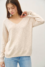 Load image into Gallery viewer, V-Neck Cotton Slub Sweater

