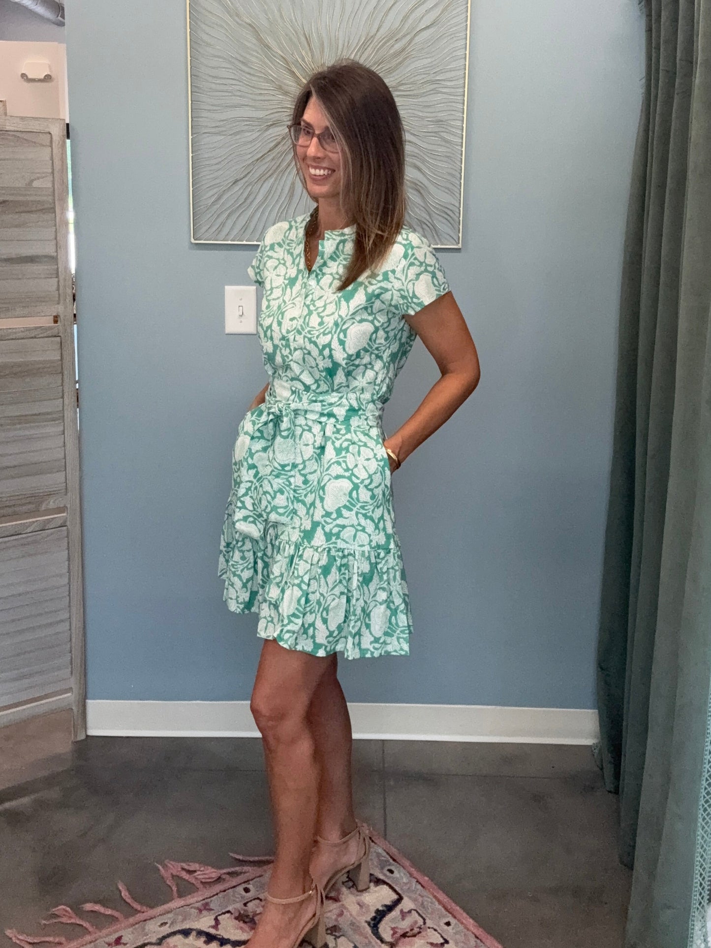 The Juna Mini Dress- Jade Floral