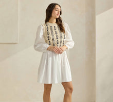 Load image into Gallery viewer, Sweater Poplin Combo Mini Dress
