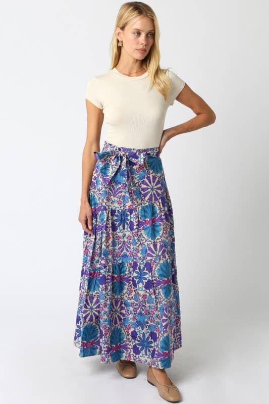 Rental- Olivaceous Flounce Hem Maxi Skirt