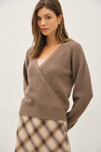 Load image into Gallery viewer, Ribbed Wrap Front Sweater
