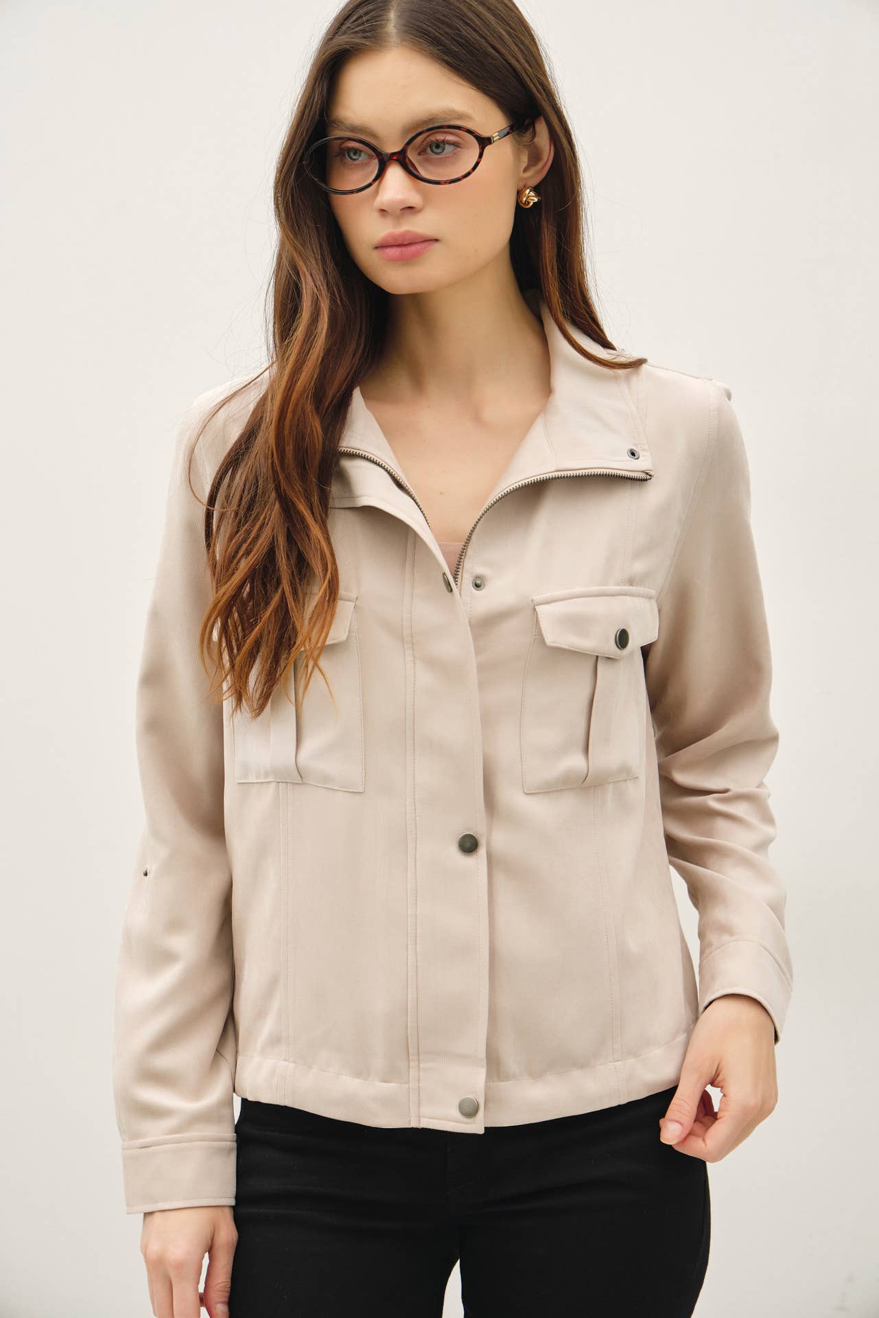 Cropped Utility Safari Jacket