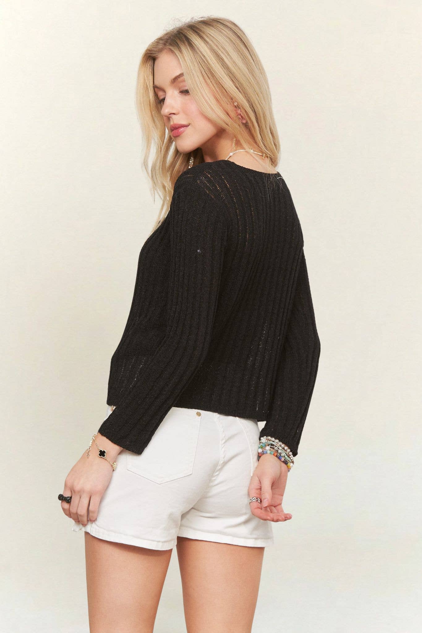 Lightweight Knit Button Cardigan Sweater