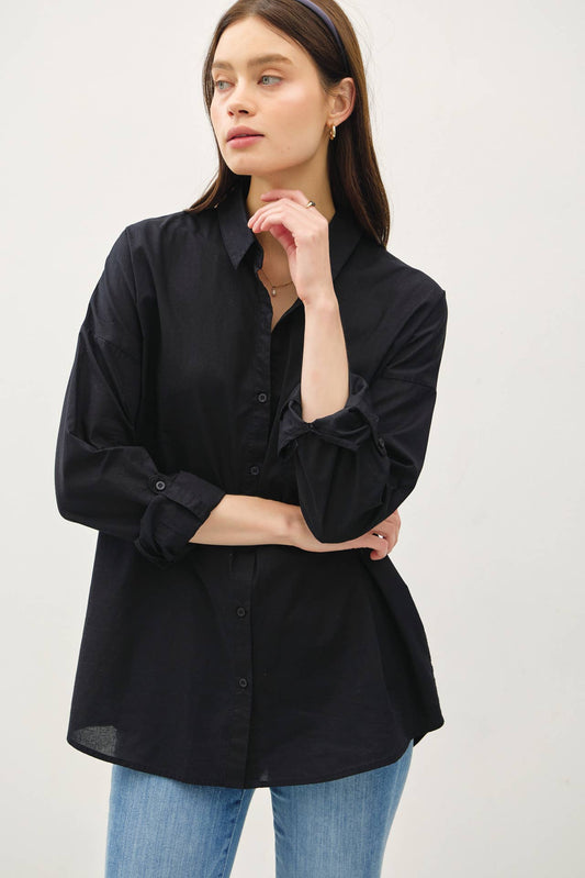 Classic Oversized Cotton Button Down Shirt