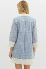 Load image into Gallery viewer, Contrast Trim Embroidery Collar Dress
