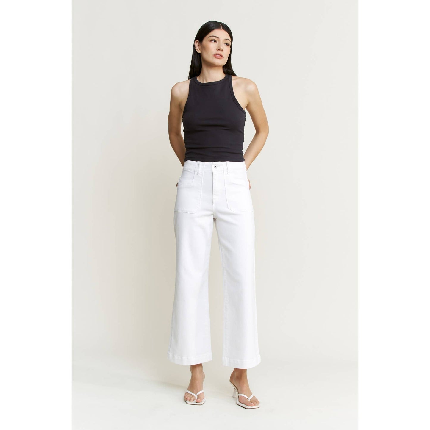 Super High Wide Cropped Utility Jeans