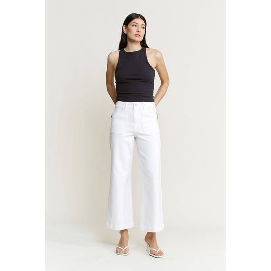 Super High Wide Cropped Utility Jeans