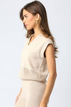 Load image into Gallery viewer, Open Knit Collared Sleeveless Sweater Top
