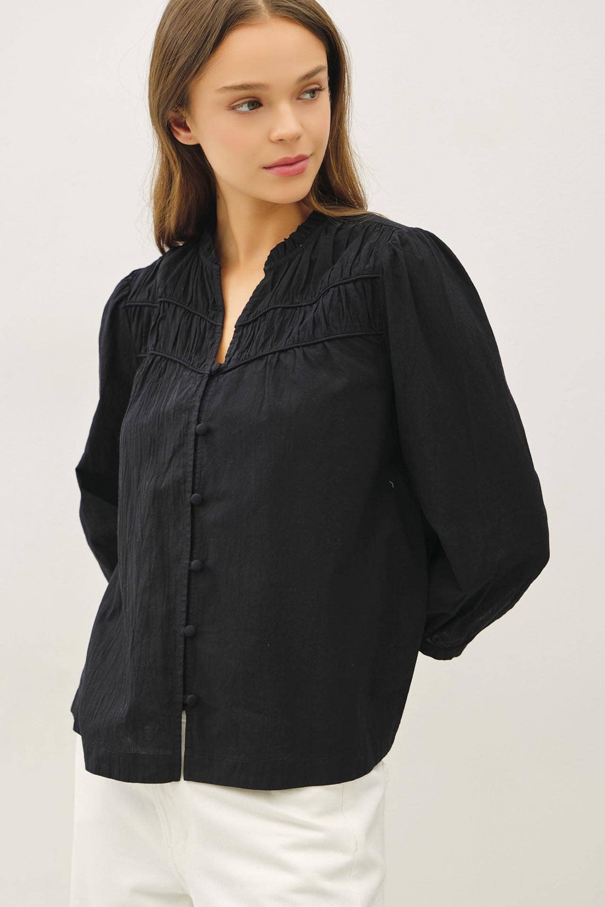 Cotton Button Up Flowy Top