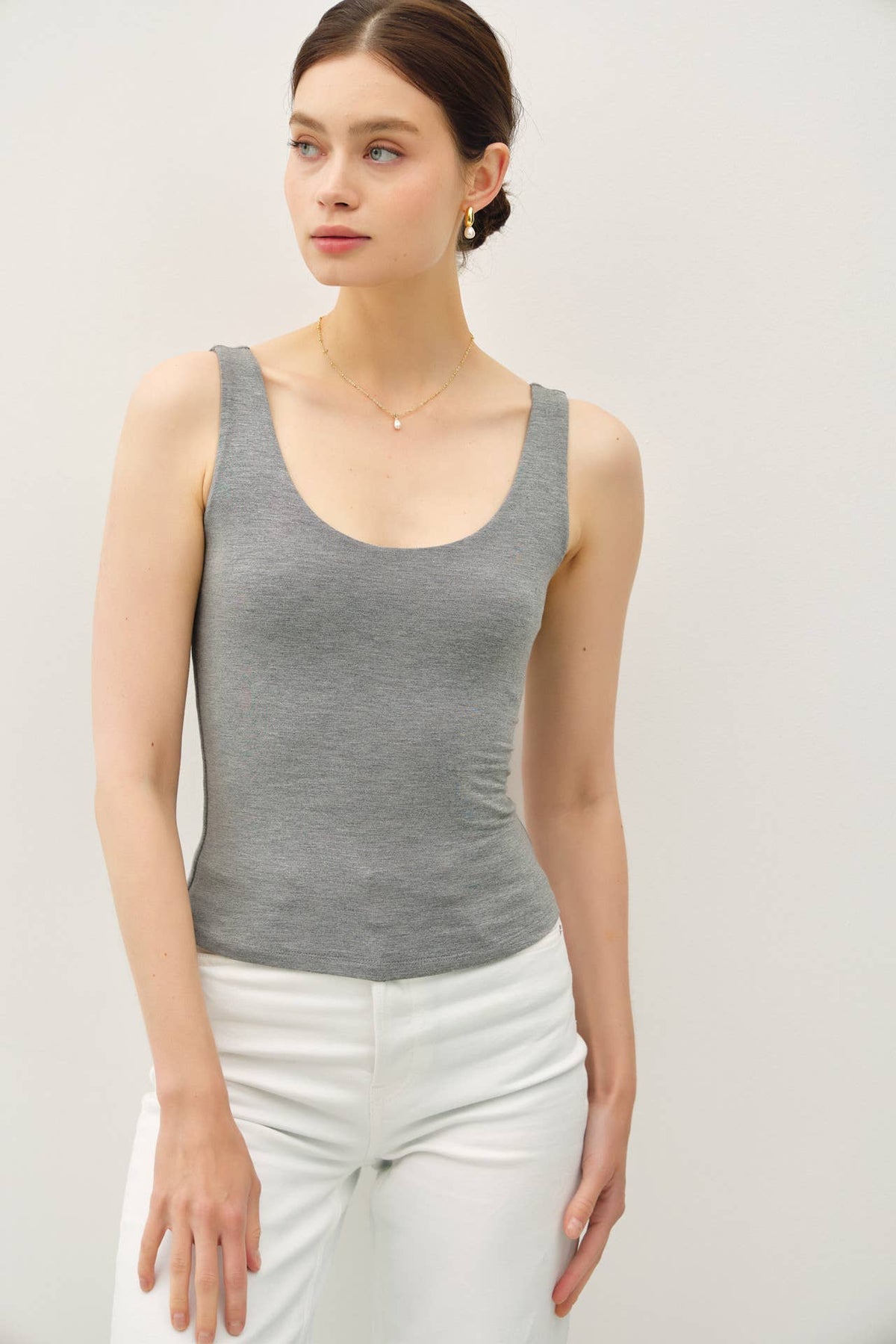 Basic Scoop Neck Jersey Tank Top