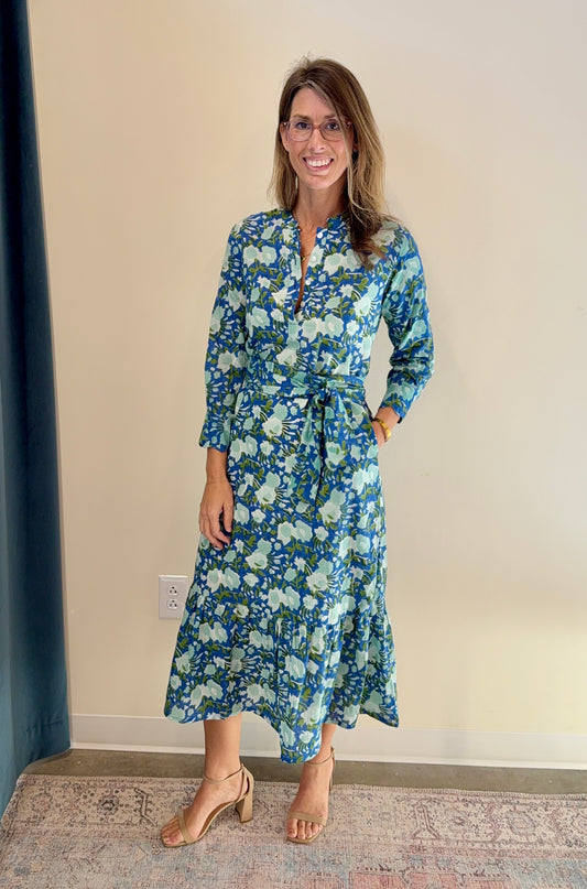 The Frances Dress- Watercolor Blue