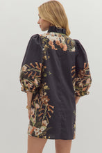 Load image into Gallery viewer, Floral Sides Puff Sleeve Shirt Dress
