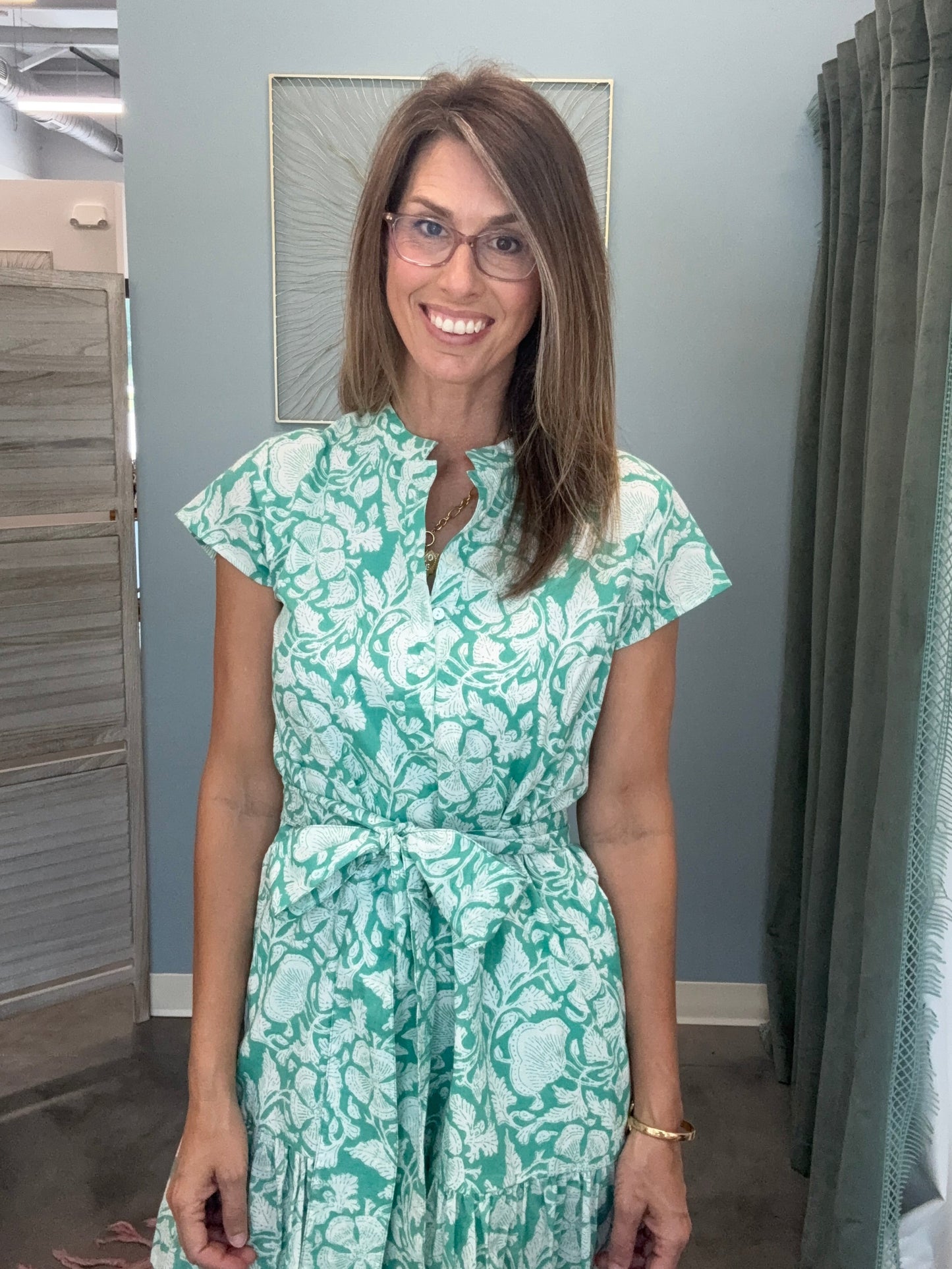 The Juna Mini Dress- Jade Floral