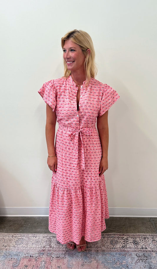 The Juna Dress- Pink Flower Bud