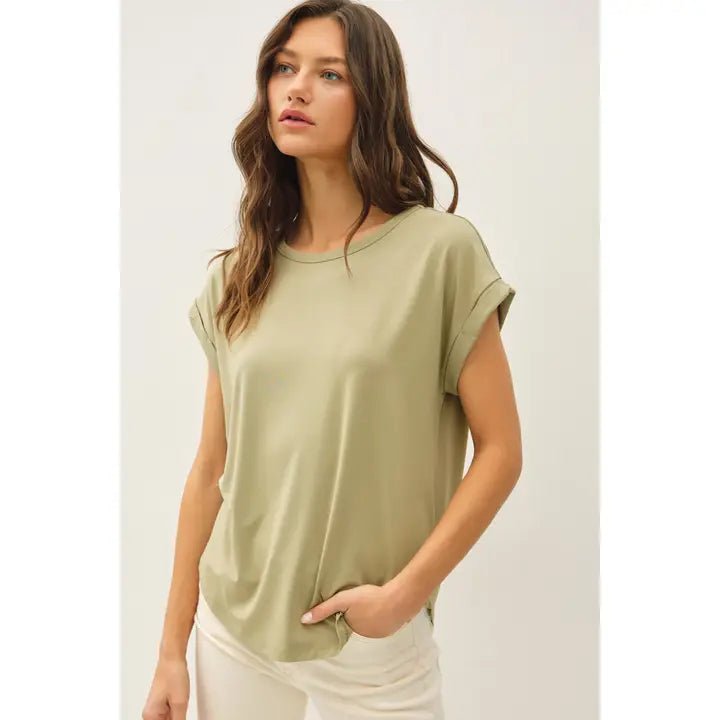Bamboo Cuff Sleeve Tee