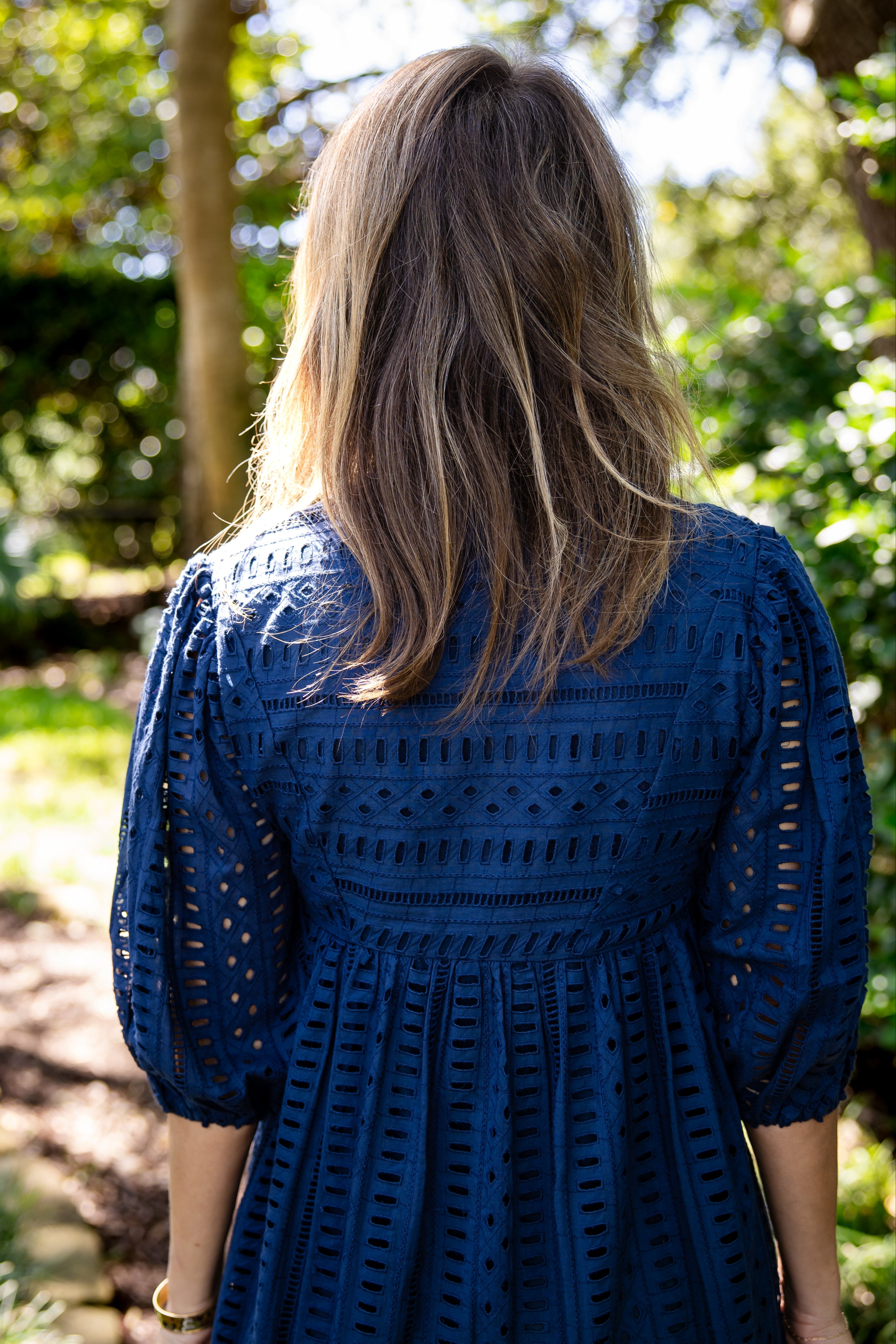 The Grace Eyelet Dress- Deep Navy – Subtle and Sass