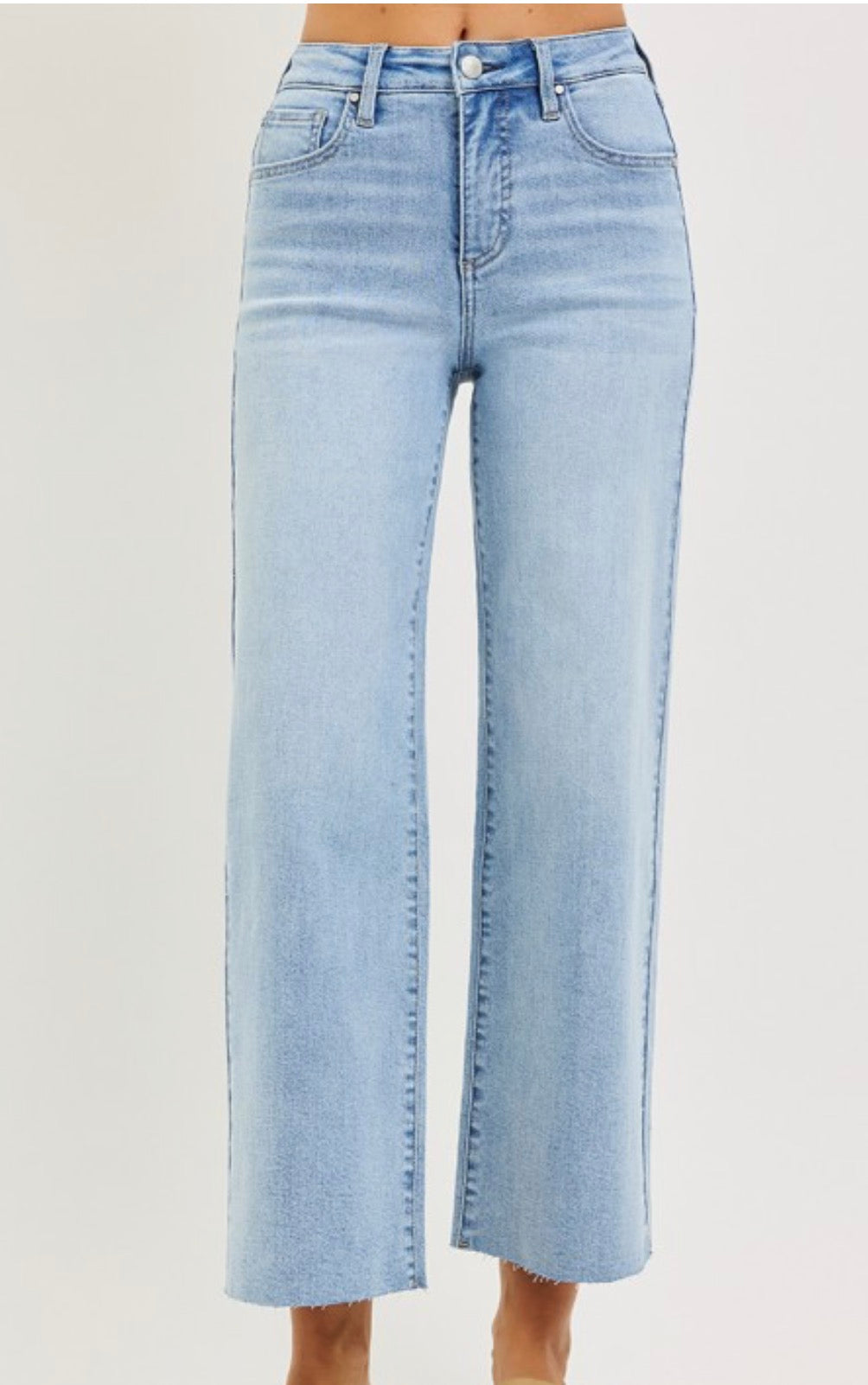 High Rise Crop Wide Leg Jeans-Rachel