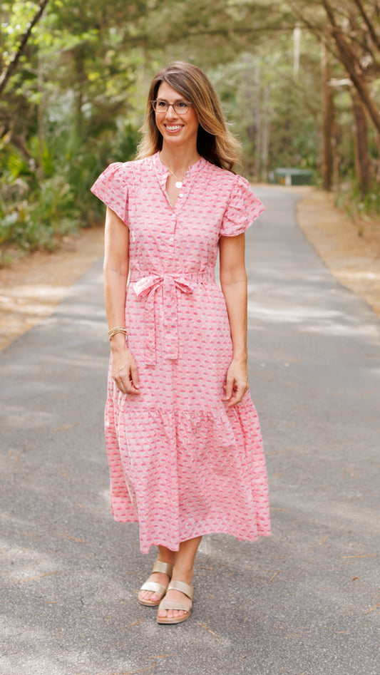 The Juna Dress- Pink Flower Bud