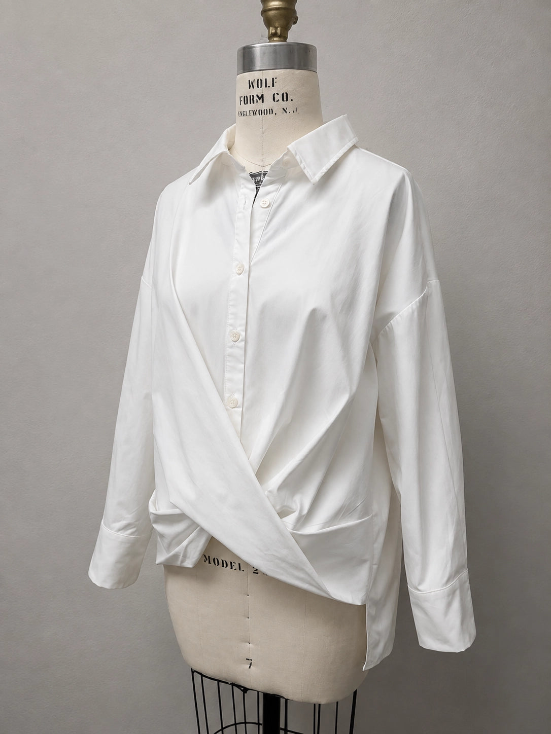 White Button Up Top with Twist Front