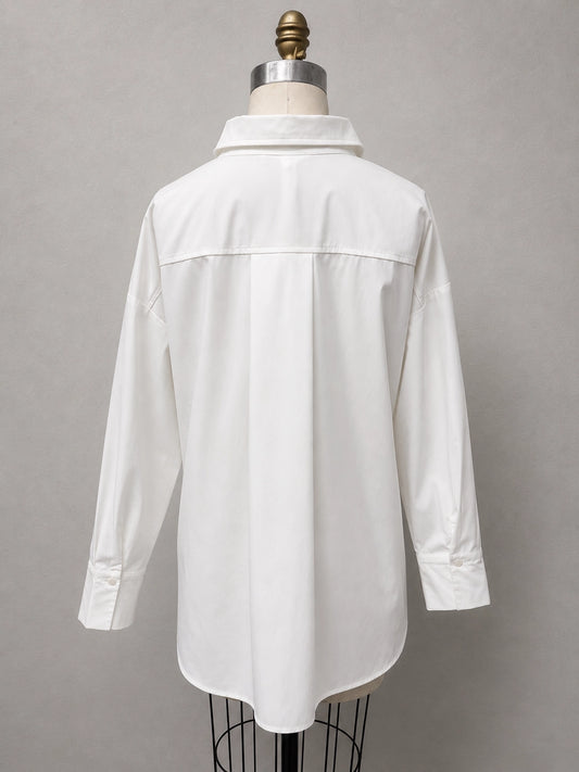 White Button Up Top with Twist Front