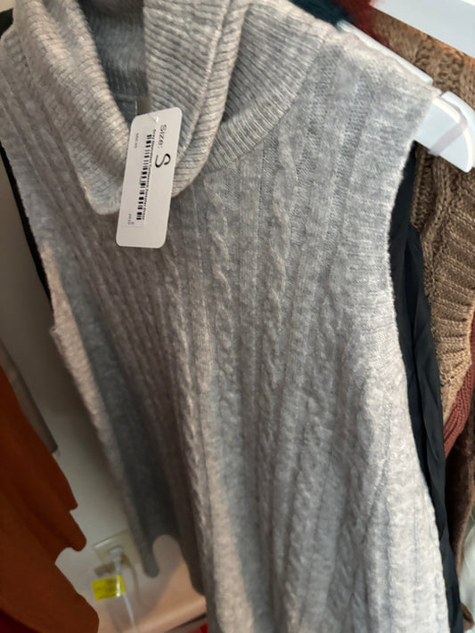 Gray Sleeveless Turtleneck Sweater Dress
