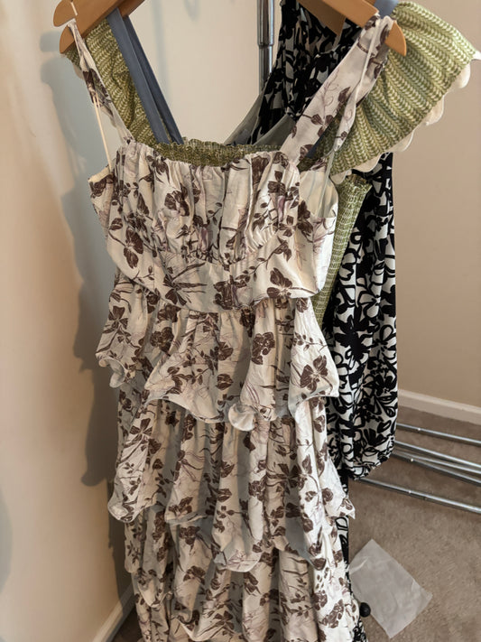 Rental- Floral Tie Back Maxi Dress