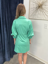 Load image into Gallery viewer, Bold Sleeve Tie Front Shirt Dress
