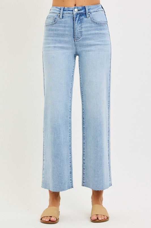 High Rise Crop Wide Leg Jeans-Rachel