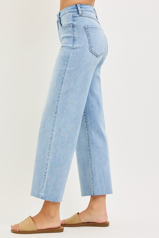 High Rise Crop Wide Leg Jeans-Rachel