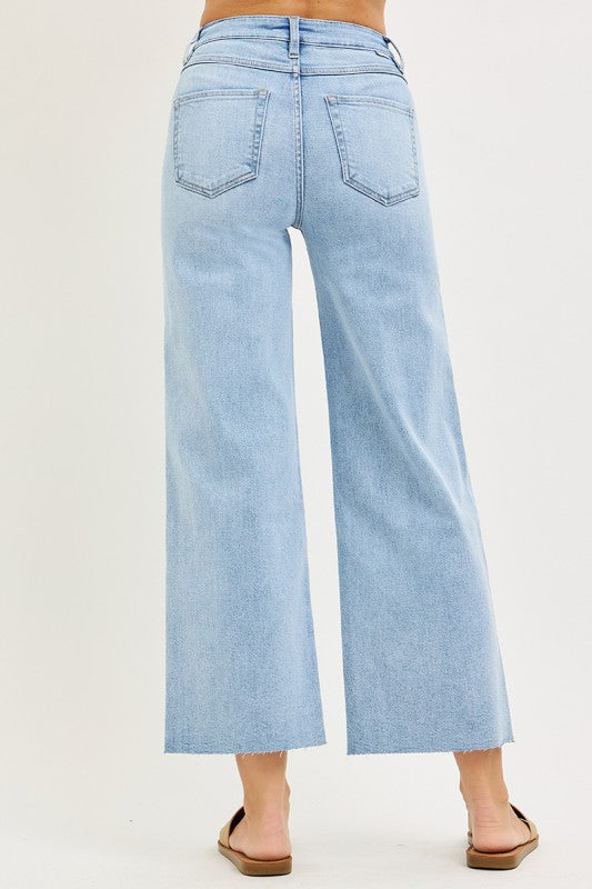 High Rise Crop Wide Leg Jeans-Rachel