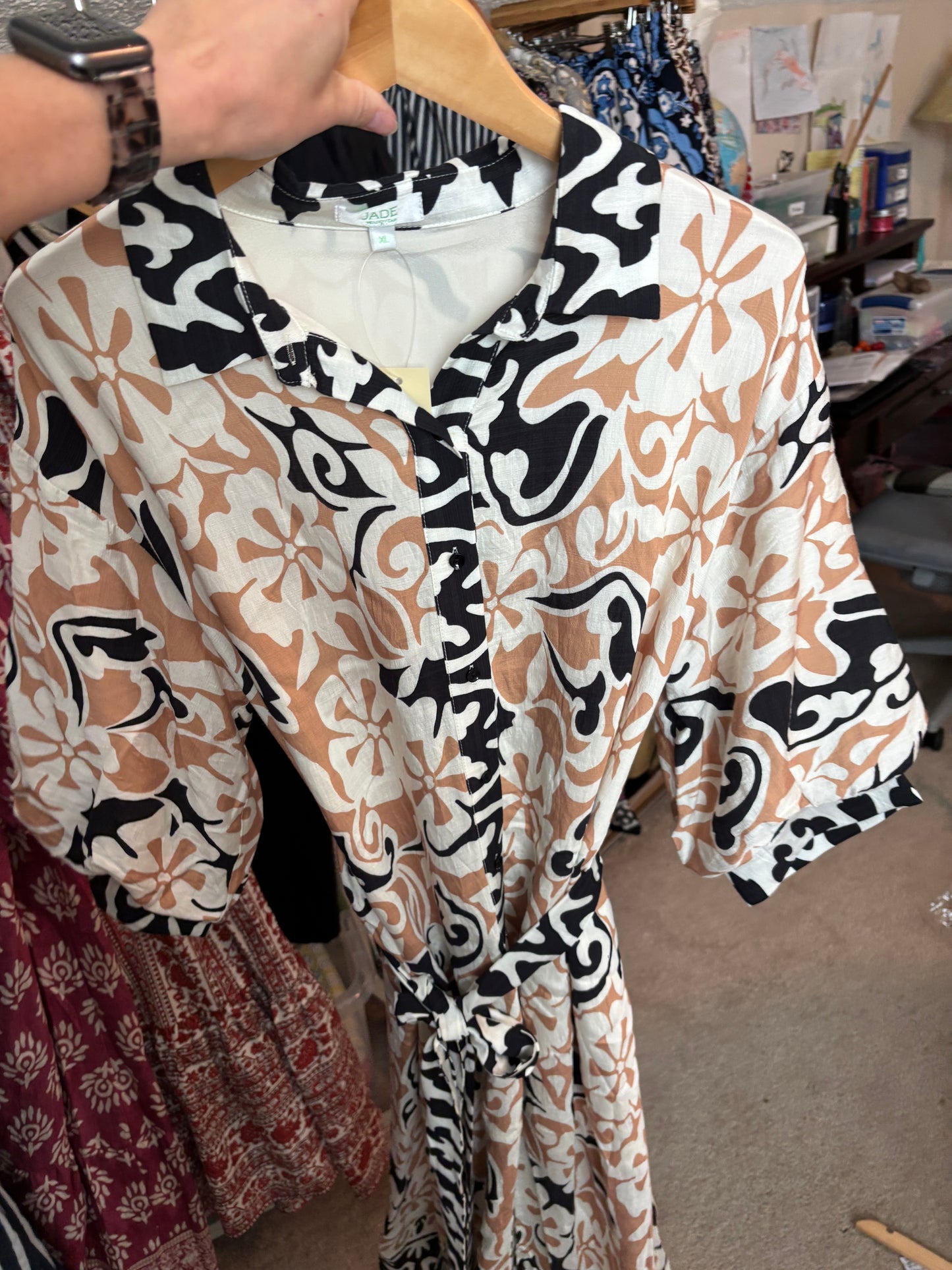 Rental- Jade Black/Taupe Dress