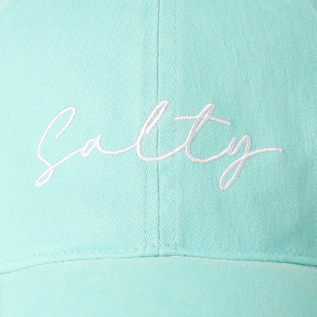 Salty Lettering Embroidery Baseball Cap