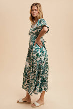 Load image into Gallery viewer, Satin Bubble Sleeve Button Down Maxi Dress
