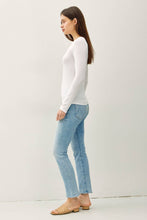 Load image into Gallery viewer, Ribbed Notched Neck Long Sleeve Top
