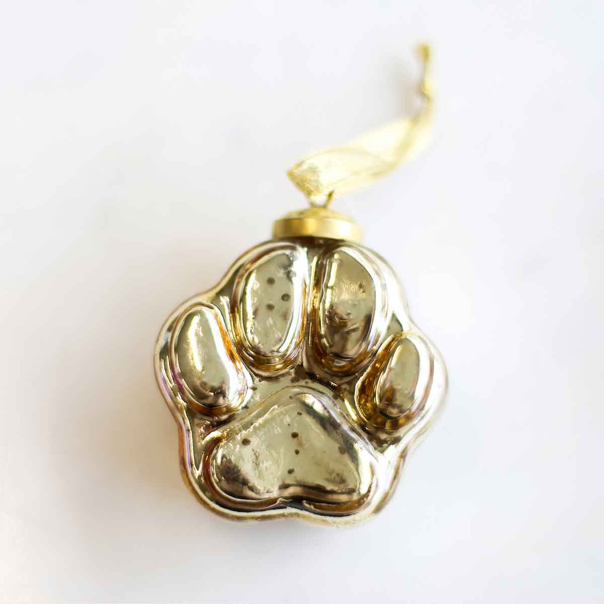 Paw Print Glass Ornament