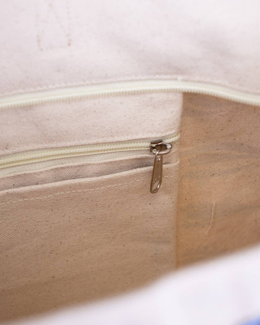 Toledo Tote- Cream/Blue