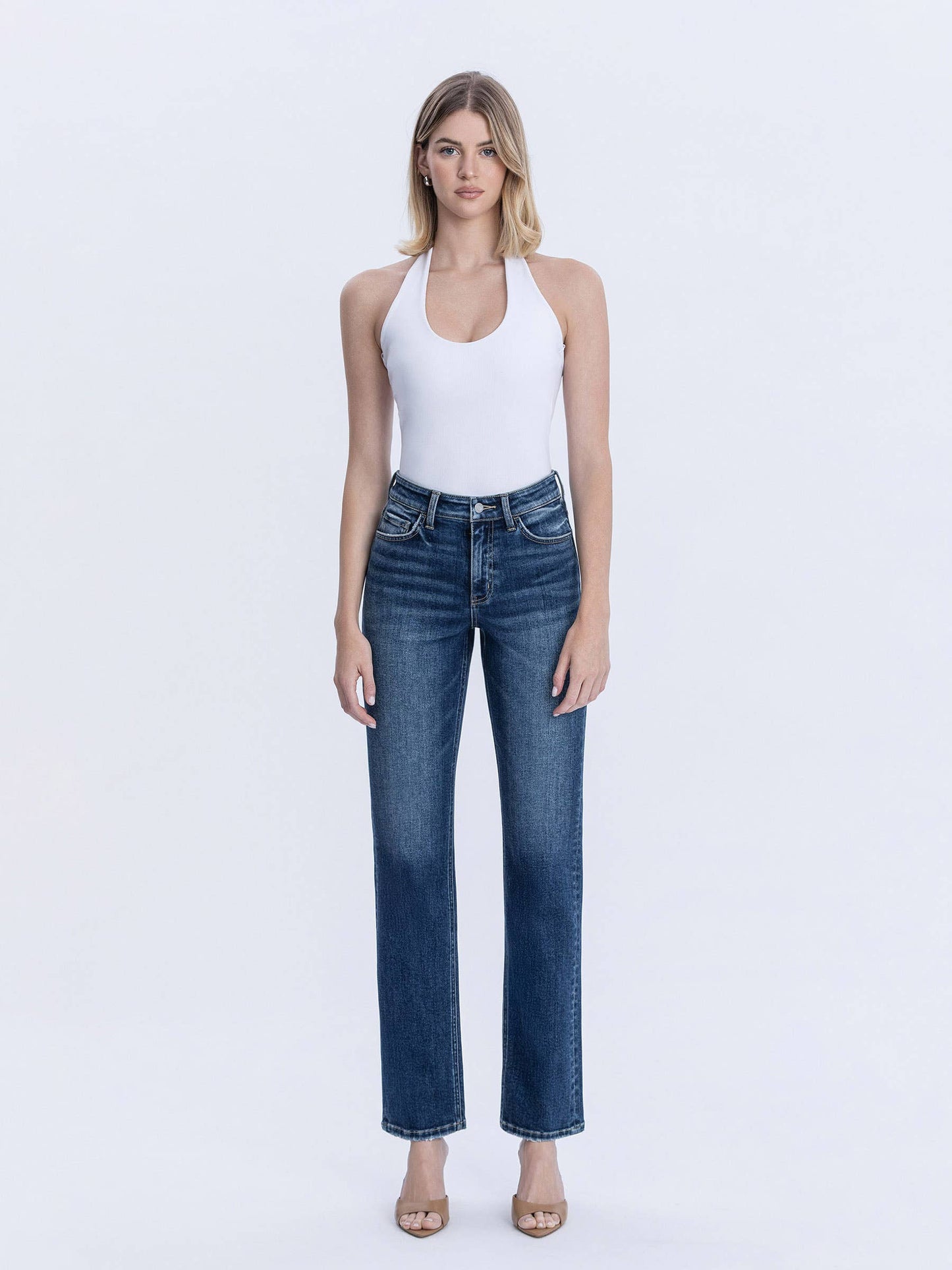High Rise Straight Jeans