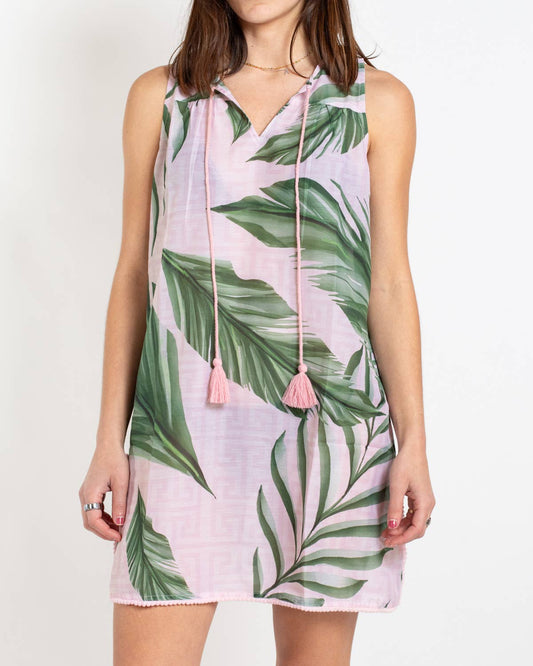 Copacabana Sleeveless Cover-Up- Pink/Green