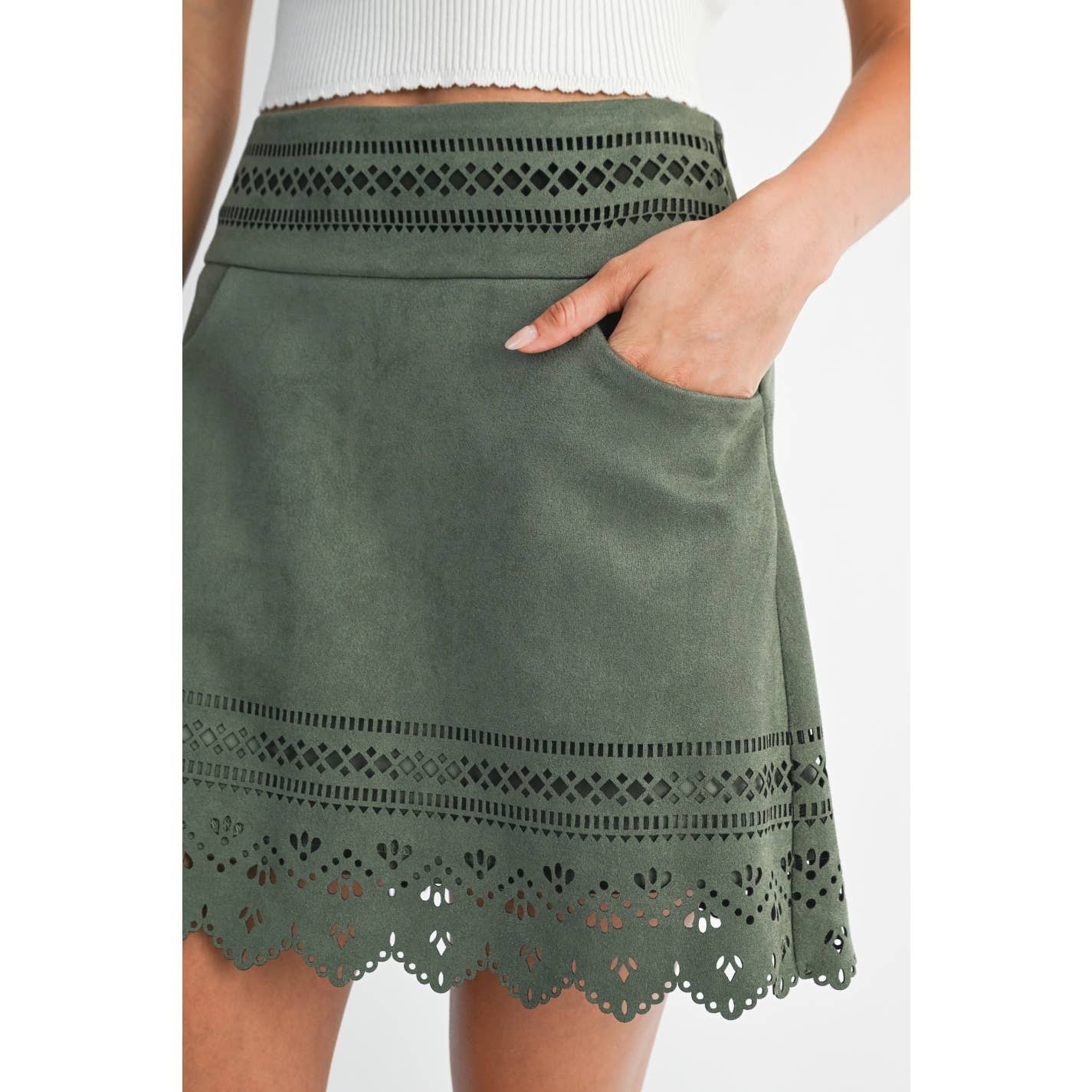 Laser Cut A-Line Skirt