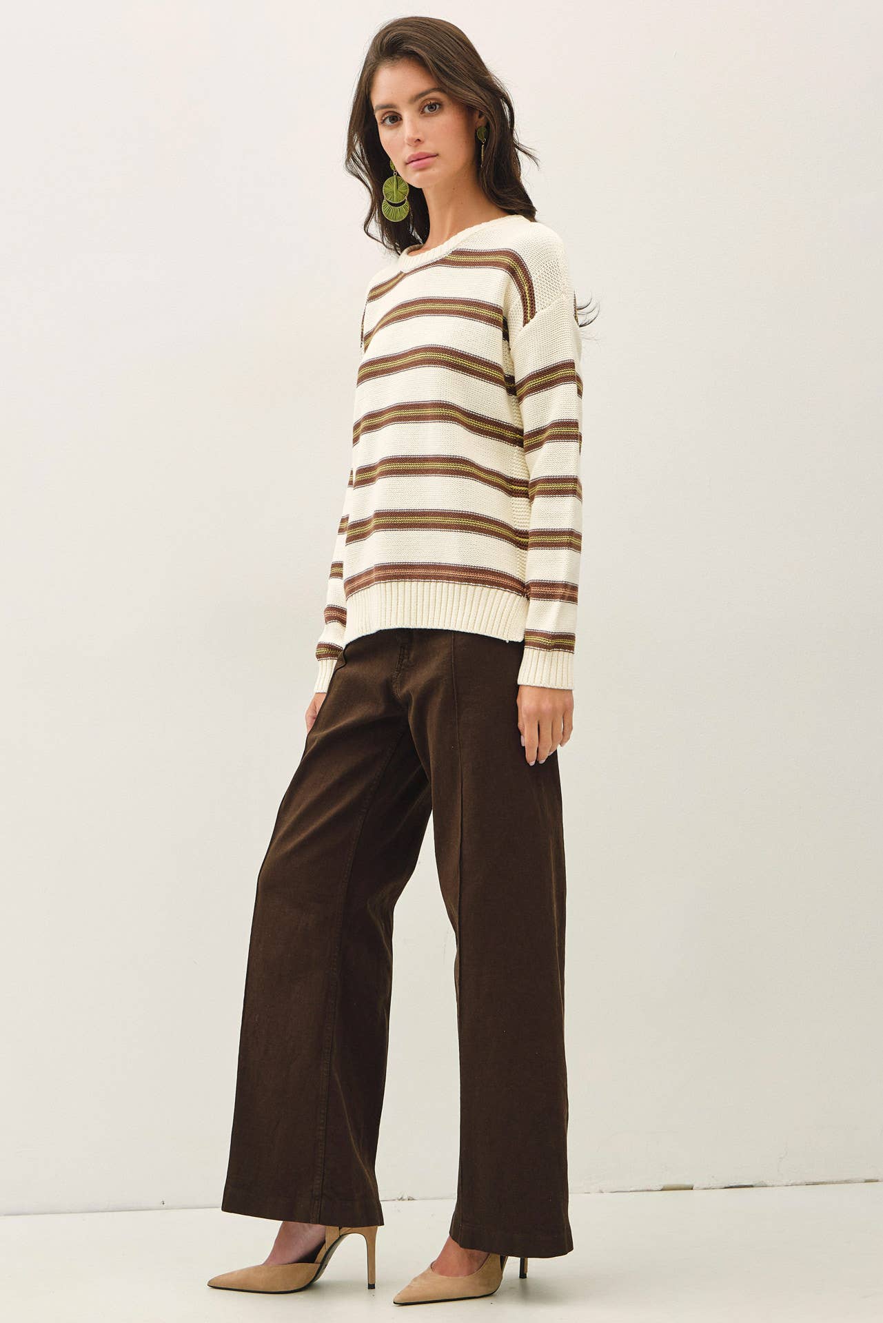 Textured Retro Stripe Sweater