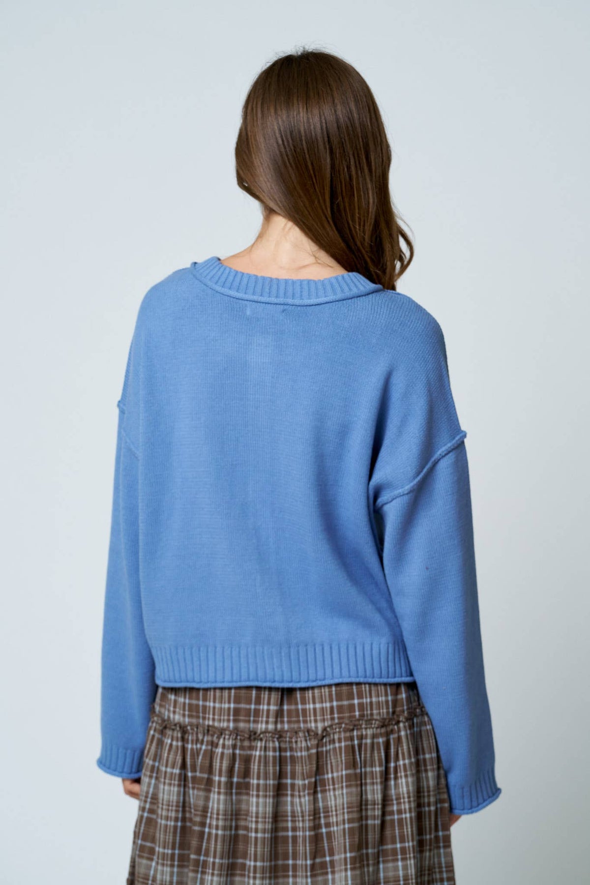 Raw Edge Button Down Cardigan