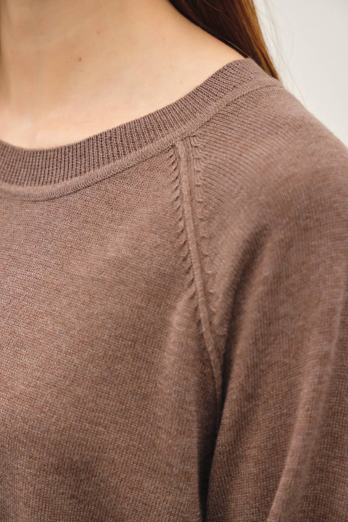 Wool Blend Raglan Loose Fit Sweater