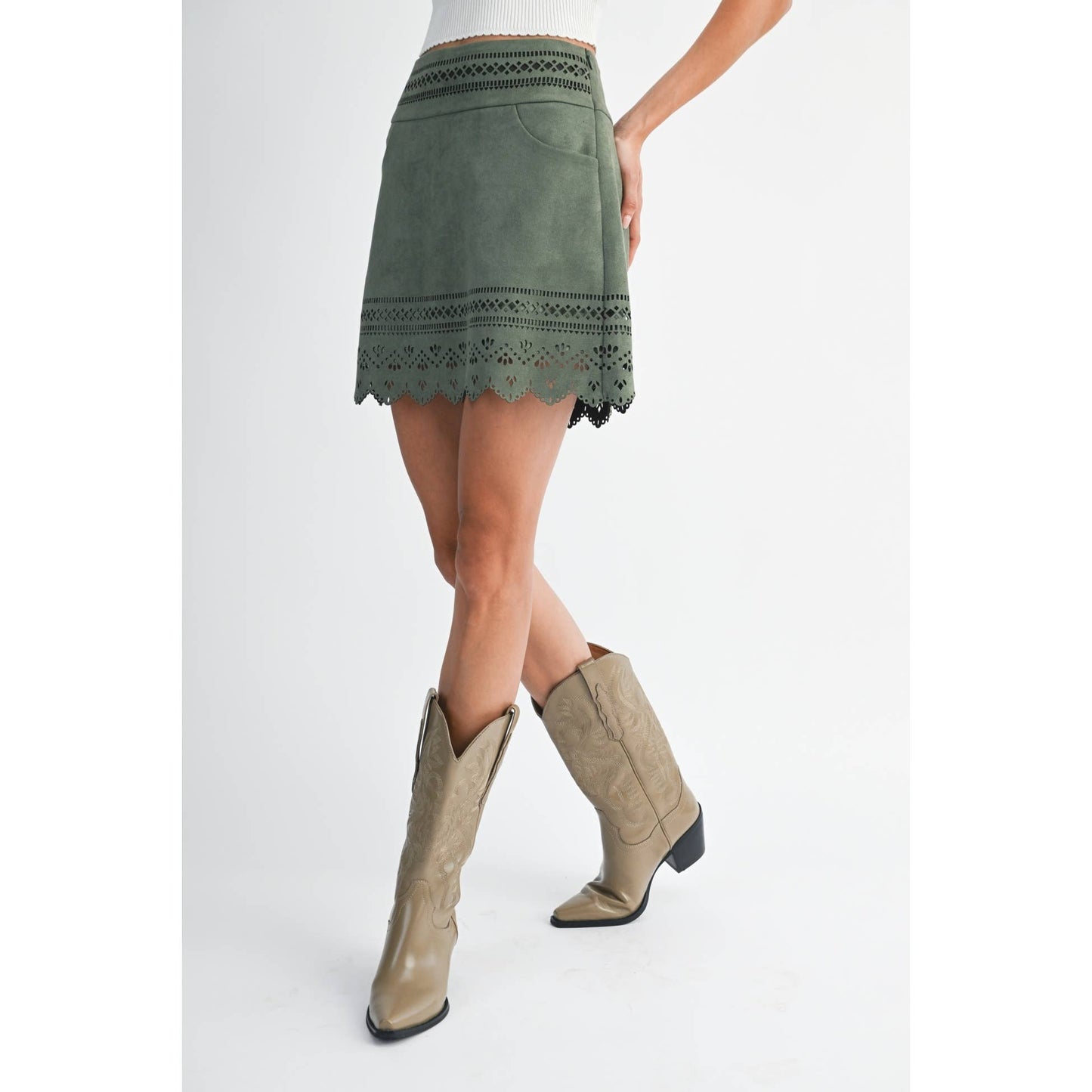 Laser Cut A-Line Skirt
