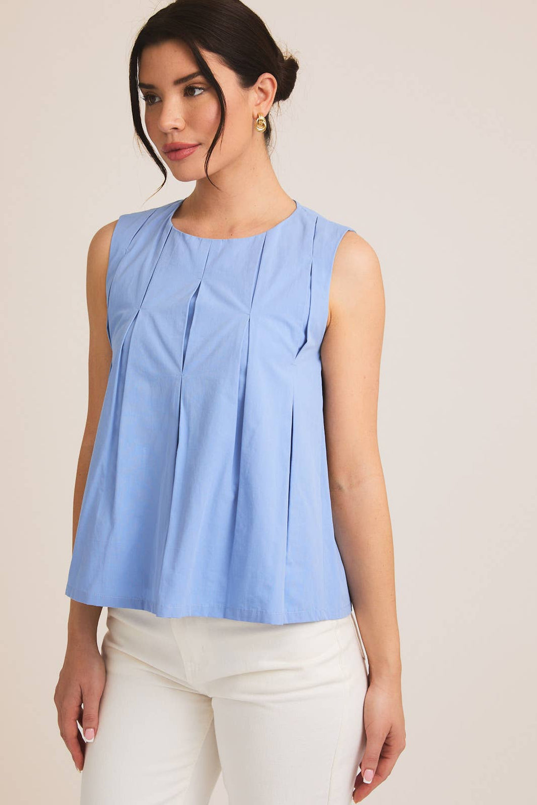 Sleeveless Pleated Top