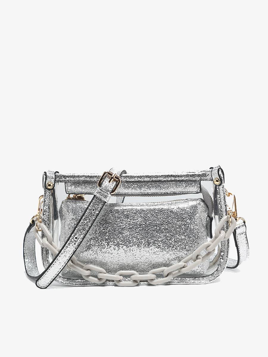 Jessica Clear Crossbody with Chain