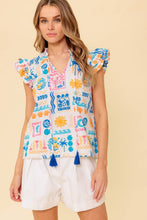 Load image into Gallery viewer, Double Ruffle Tassel Top
