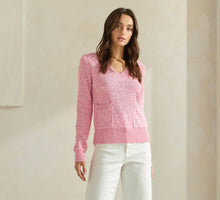 Load image into Gallery viewer, Two Tone Boucle Front Pocket Sweater
