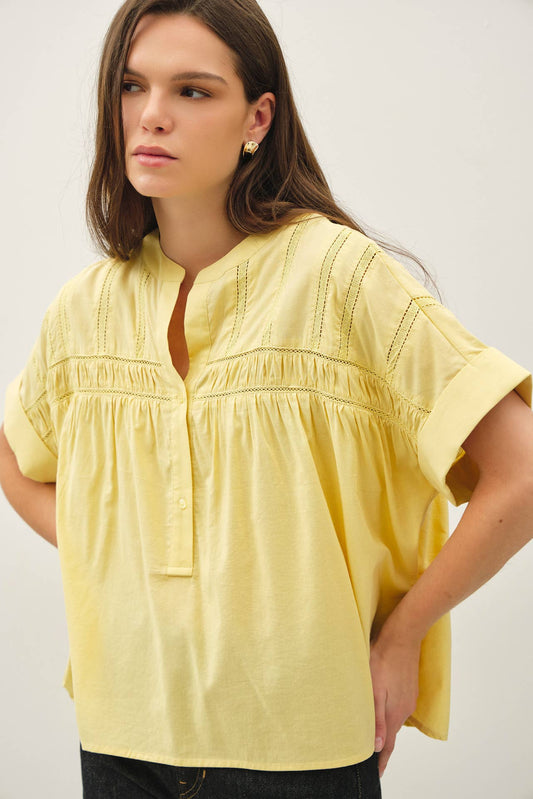 Eyelet Lace Oversized Dolman Sleeve Top