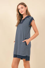 Load image into Gallery viewer, Striped Spread Collar Mini Dress
